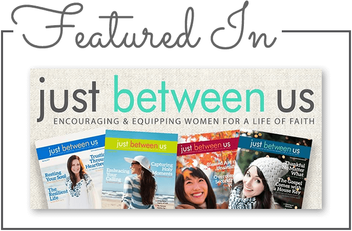 Featured in Just Between Us Magazine graphic